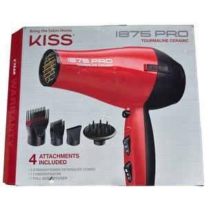 KISS 1875 Pro Tourmaline Ceramic Blow Dryer with 4 Attachments